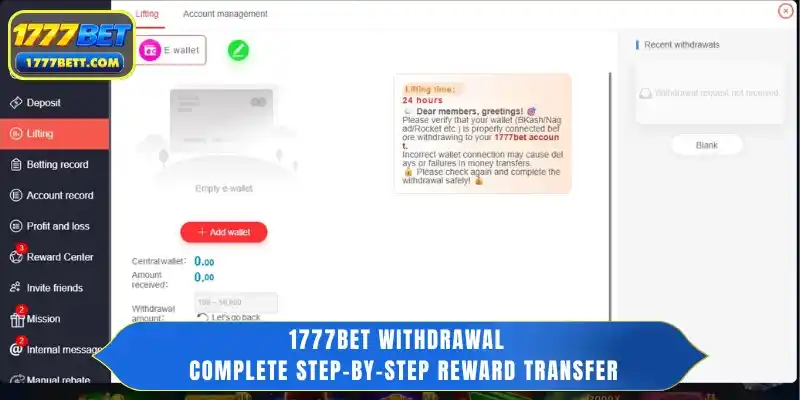 1777Bet Withdrawal - Complete Step-by-Step Reward Transfer