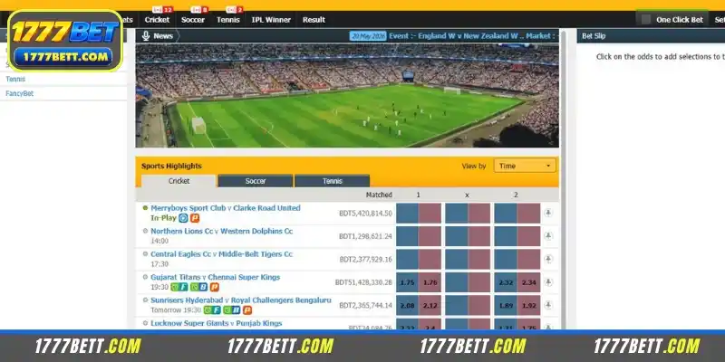 9wickets Sports 1777Bet offers a wide variety of exciting matches