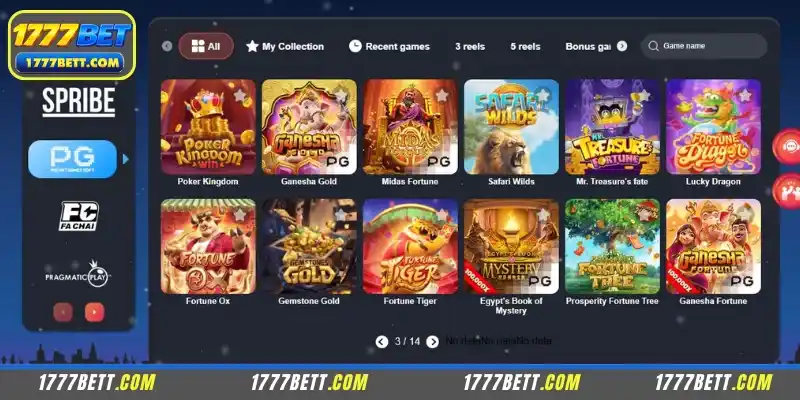 Top featured games at PG Slots of 1777Bet